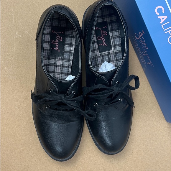 JellyPop Rus black lace up shoe ankle booties with block heel 10M - Picture 5 of 8